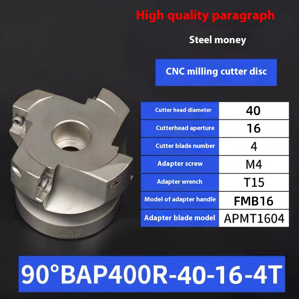 2075-CNC 90 degree right-angle BAP300R/400R milling cutter head machining center 1604 cutter head non-standard 45 60 65 Shandong Denso Pricision Tools Co.,Ltd.